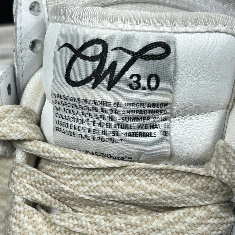 Off-White Size 35 US 5 Off Court 3.0 Leather Sneakers White High Top Shoe Womens